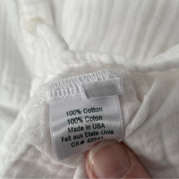 Stark x Cotton Gauze Pocket Button Down Shirt in White Size Medium Collared - Picture 7 of 8